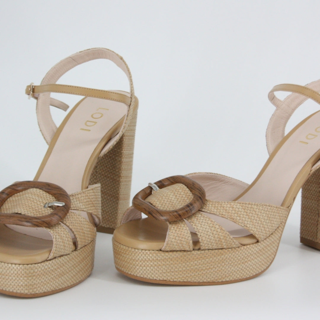 Lodi PAPU Beige Platform Court Shoes