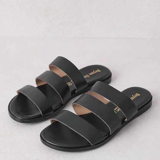 Bryan Stepwise OLYMPIA Black Leather Sandals