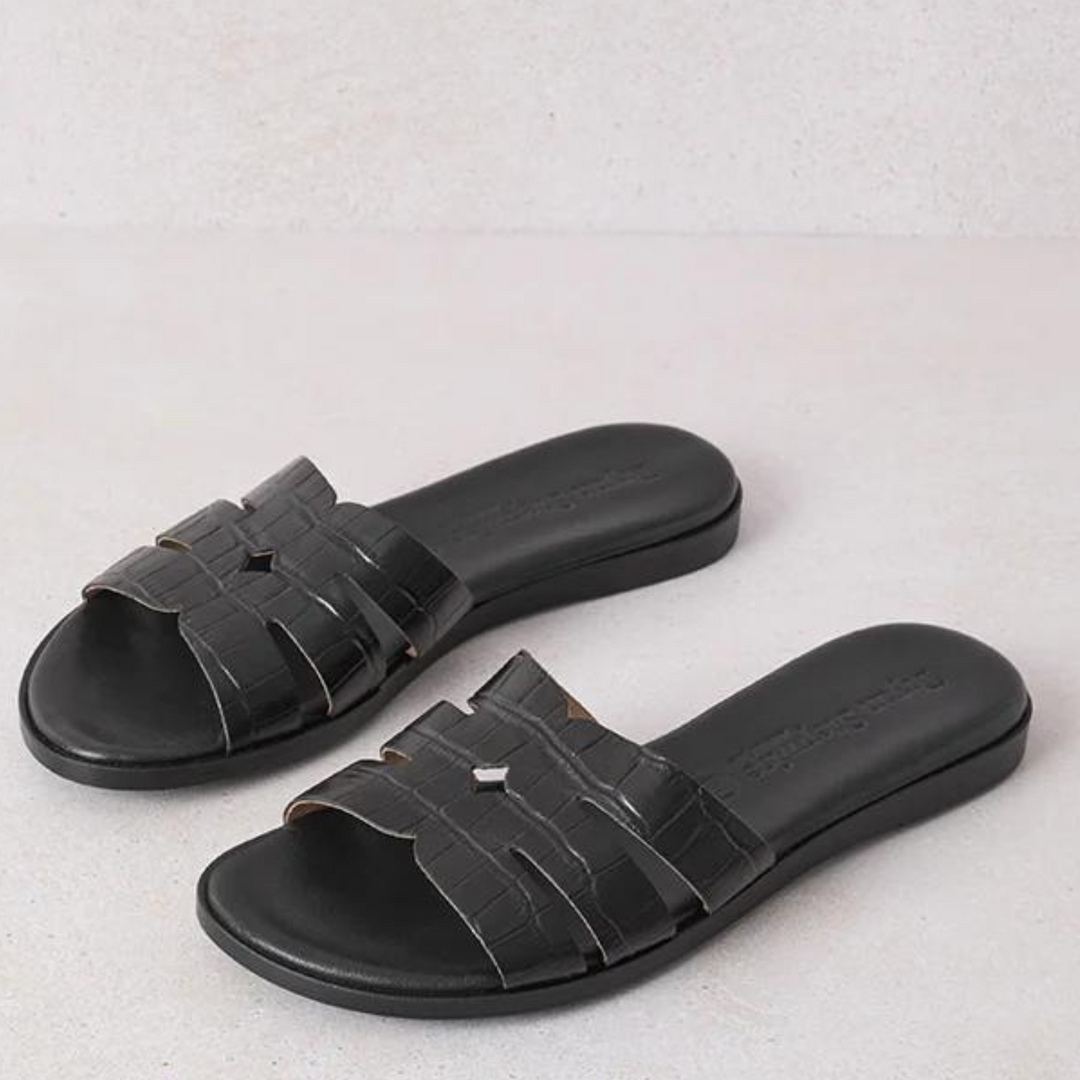 Bryan Stepwise COCO Black Leather Sandals