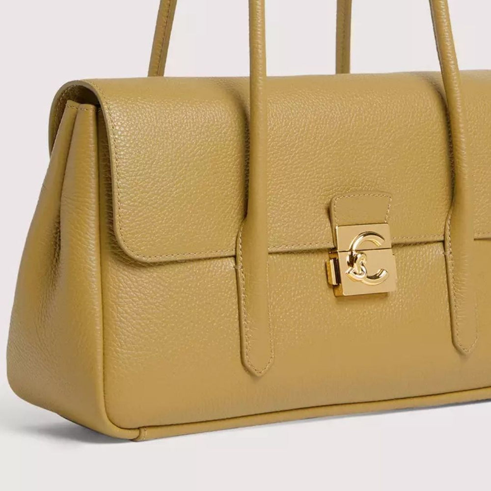 Coccinelle C-Me Lock Seagrass Leather Shoulderbag