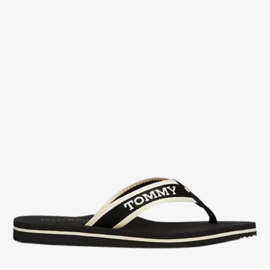 Tommy Hilfiger Webbing Pool Slide Black Flip-Flops