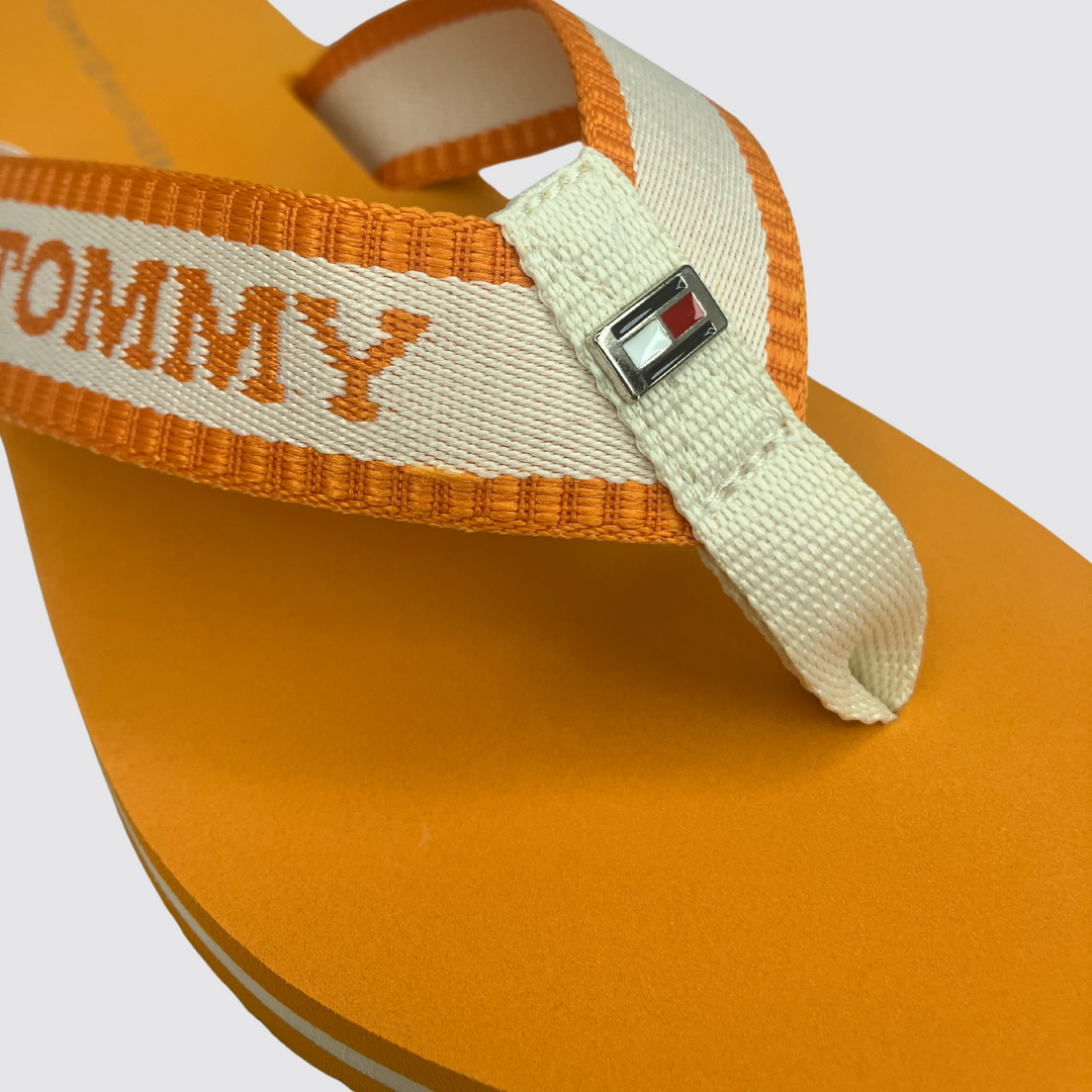 Tommy Hilfiger Webbing Pool Slide Rich Ochre Flip-Flops