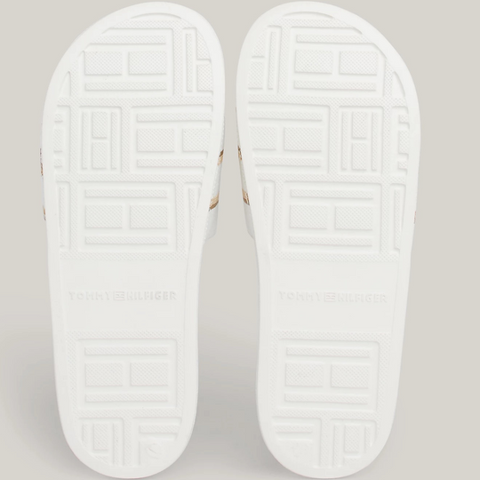 Tommy Hilfiger LOGO STRAP Webbing Ecru Pool Slides