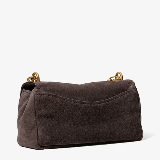 Michael Kors BRYANT Small Suede Convertible Chocolate Shoulder Bag