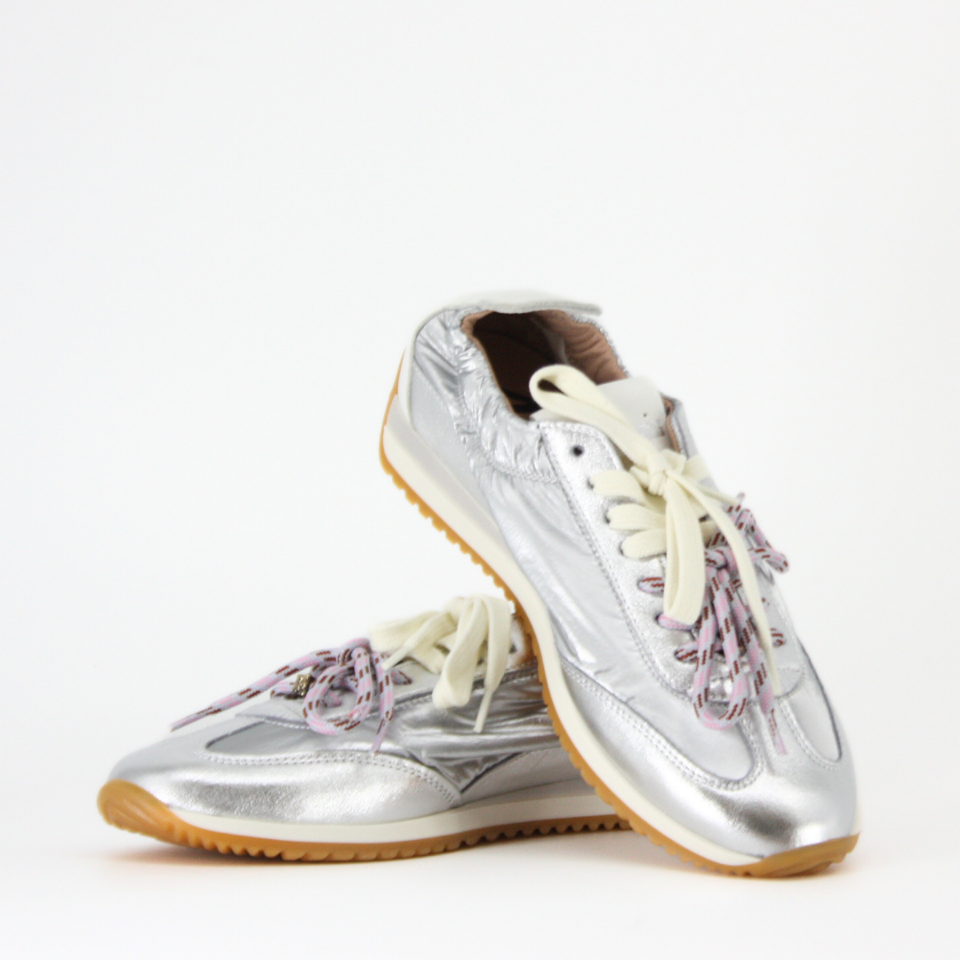 Méliné GIOTTO Metallic Silver Trainers