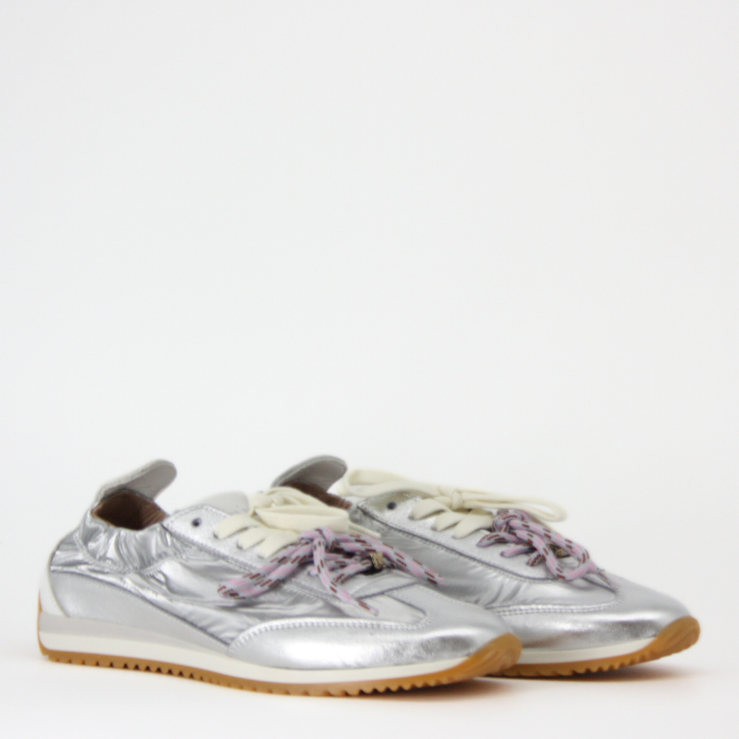 Méliné GIOTTO Metallic Silver Trainers