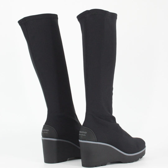 Pedro Miralles AMSTEL Knee High Black Wedge Boots