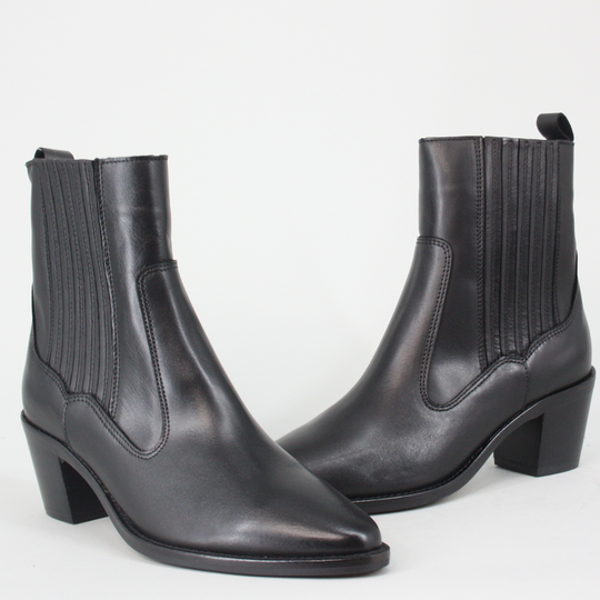 Alpe DRIFTER Black Leather Cowboy Boots