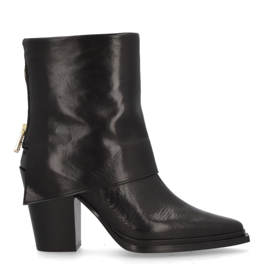 Alpe CAROLINE Black Leather Ankle Boots