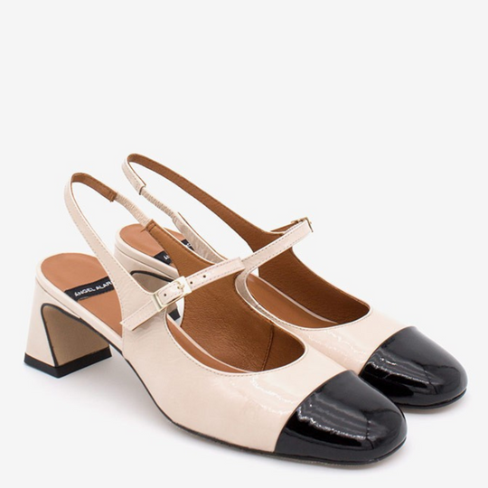 Angel Alarcon DAPUN Black & Cream Mary Jane Pumps