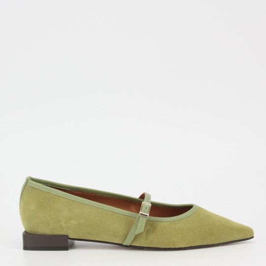 Angel Alarcon COLETTE Olive Suede Mary-Janes