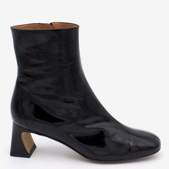 Angel Alarcon DAMIA Black Patent Leather Ankle Boots