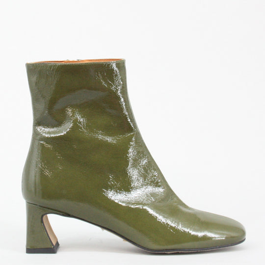 Angel Alarcon DAMIA Kiwi Patent Leather Ankle Boots