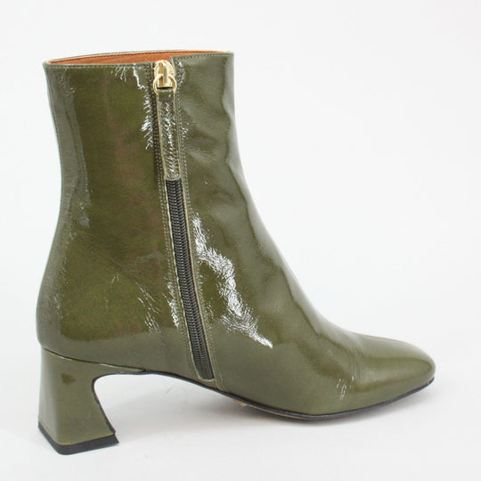 Angel Alarcon DAMIA Kiwi Patent Leather Ankle Boots