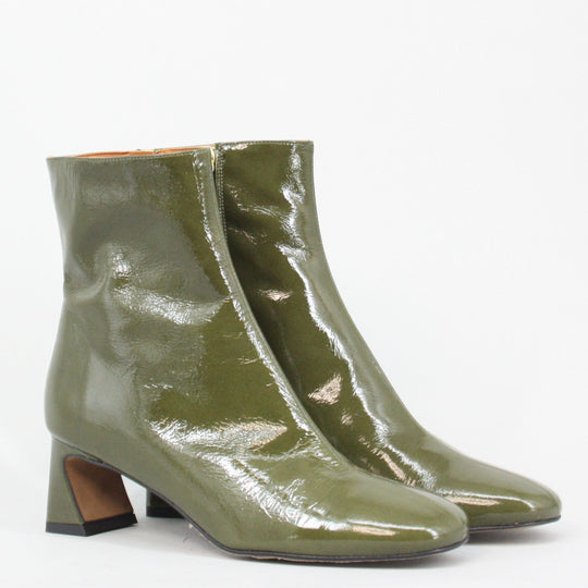 Angel Alarcon DAMIA Kiwi Patent Leather Ankle Boots