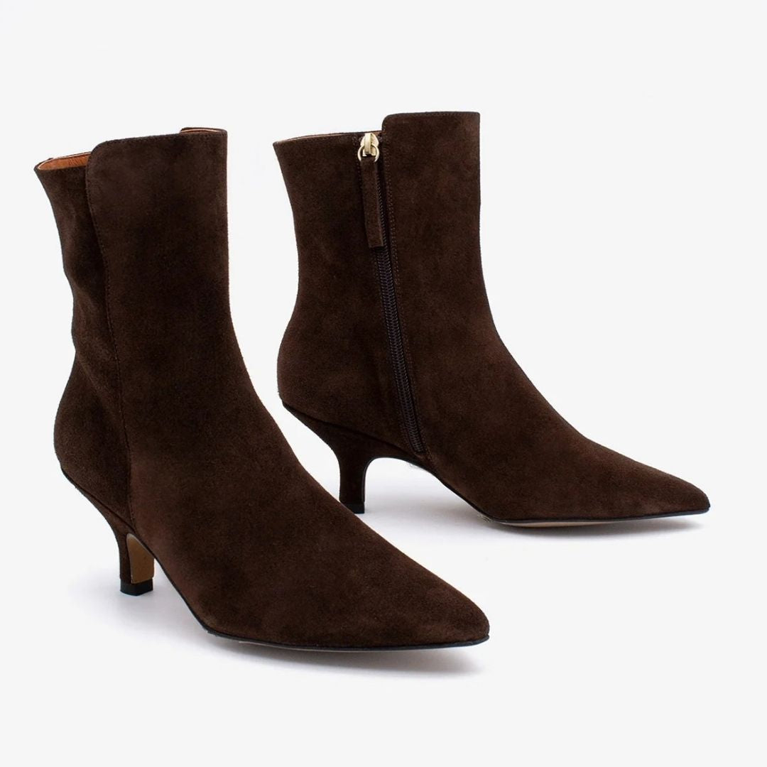 Angel Alarcon APRIL Dark Brown Suede Ankle Boots