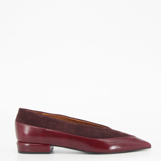 Angel Alarcon DENISE Burgundy Leather and Suede Pump