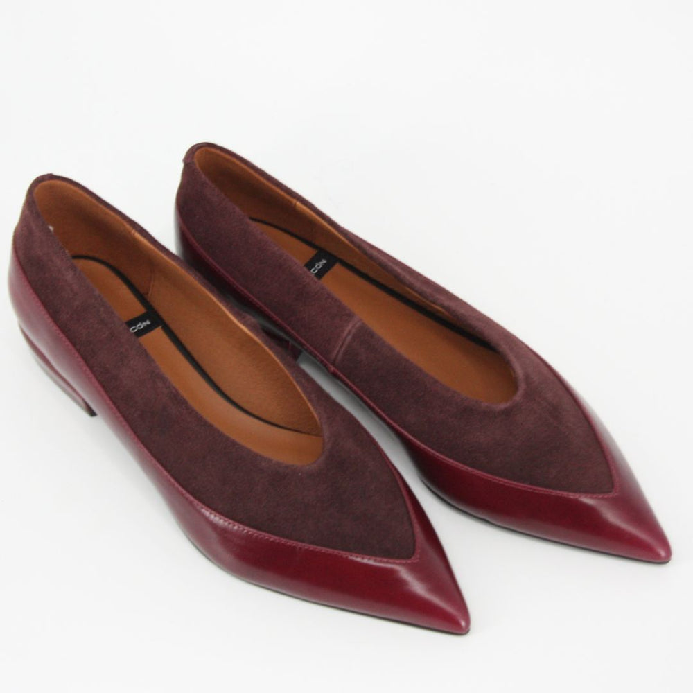 Angel Alarcon DENISE Burgundy Leather and Suede Pump
