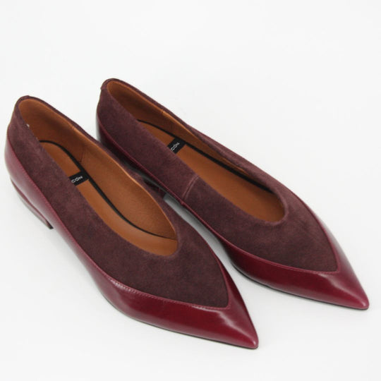 Angel Alarcon DENISE Burgundy Leather and Suede Pump