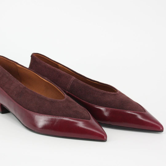 Angel Alarcon DENISE Burgundy Leather and Suede Pump