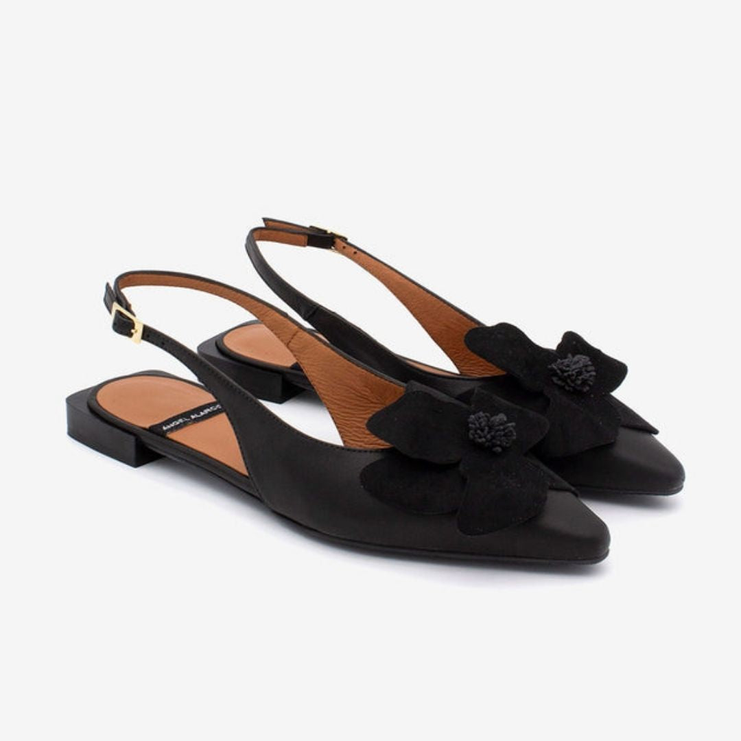 Angel Alarcon FIORA Black Ballerina Pump