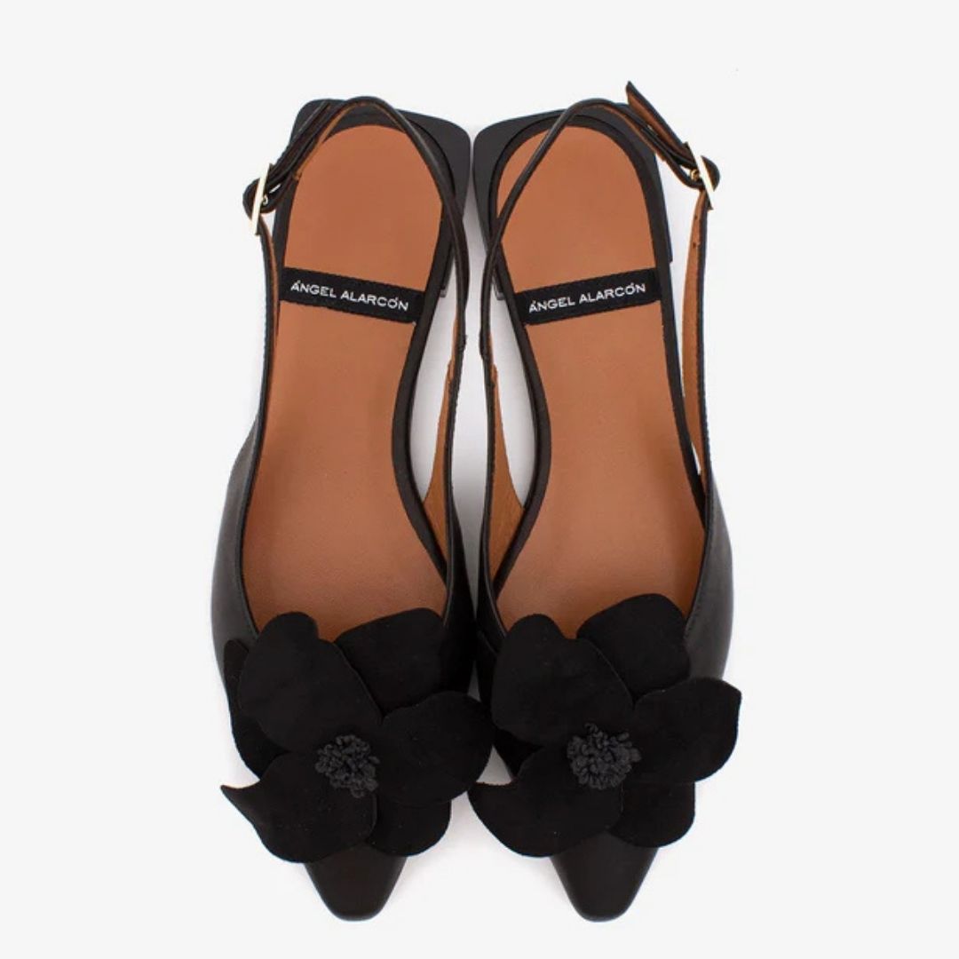Angel Alarcon FIORA Black Ballerina Pump