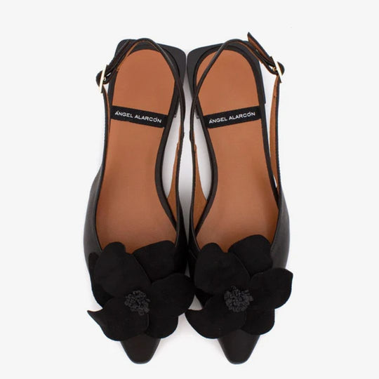 Angel Alarcon FIORA Black Ballerina Pump