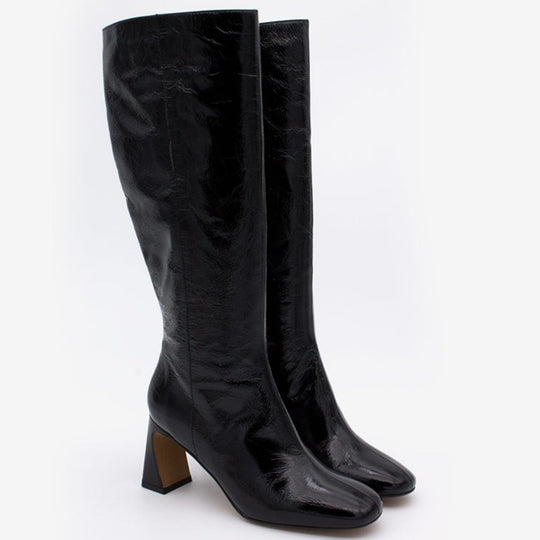 Angel Alarcon JATA Black Patent Knee-High Boots