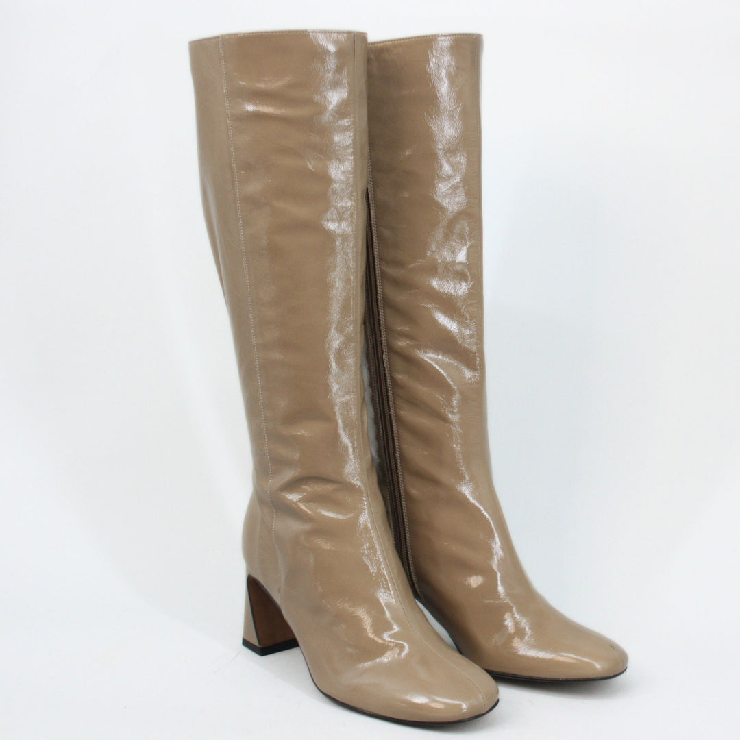 Angel Alarcon JATA Taupe Patent Knee-High Boots