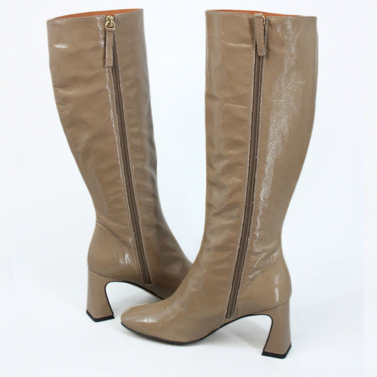 Angel Alarcon JATA Taupe Patent Knee-High Boots