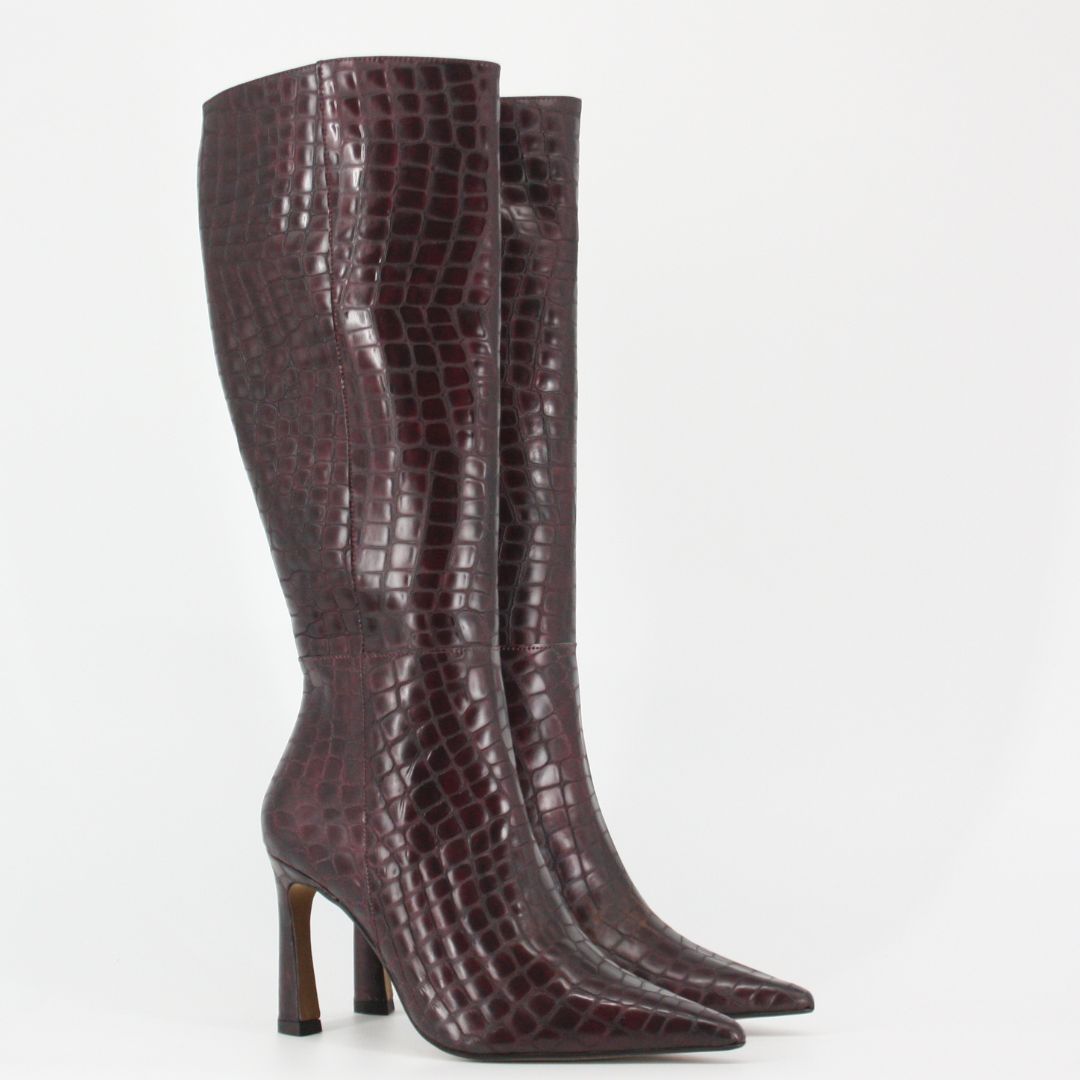 Angel Alarcon LALTA Burgundy Knee High Boots