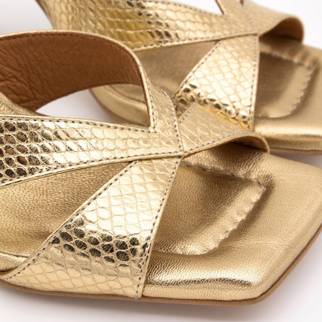 Angel Alarcon MAGDA Gold Sandals