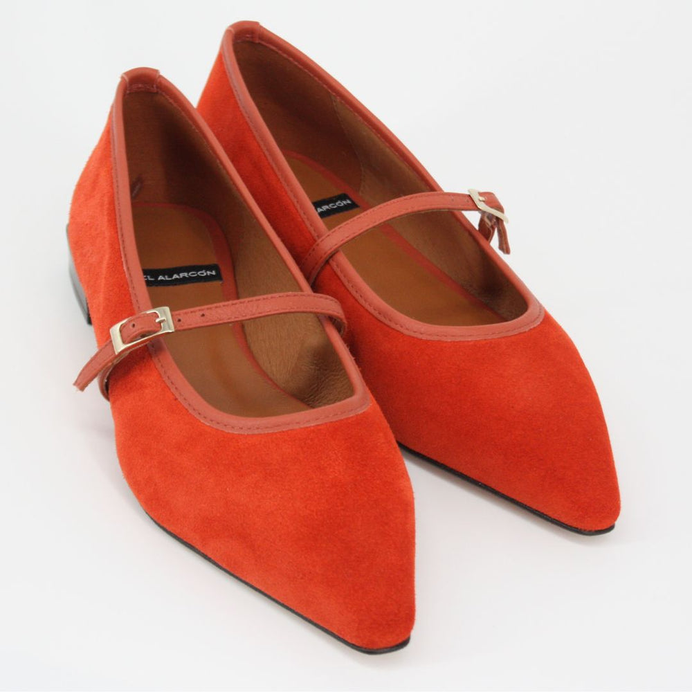 Angel Alarcon COLETTE Burnt Orange Suede Mary-Janes