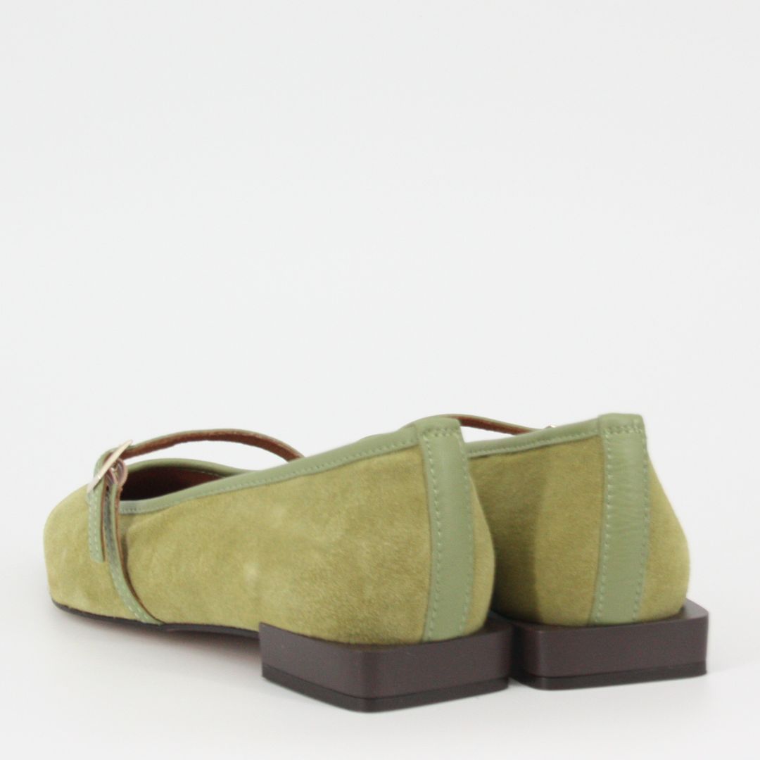 Angel Alarcon COLETTE Olive Suede Mary-Janes