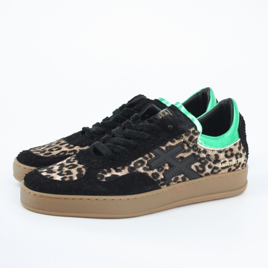 Another Trend KOPA Green Leopard Trainers