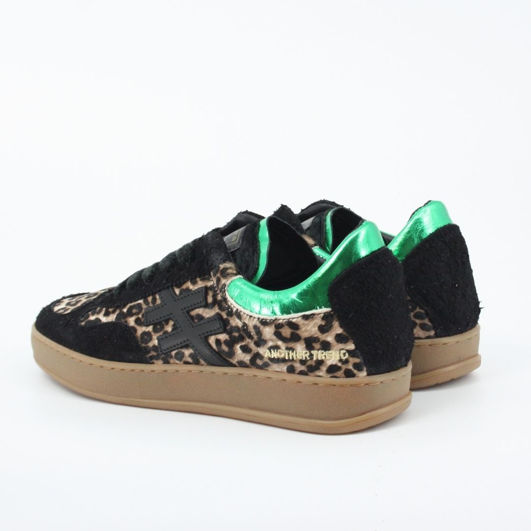 Another Trend KOPA Green Leopard Trainers