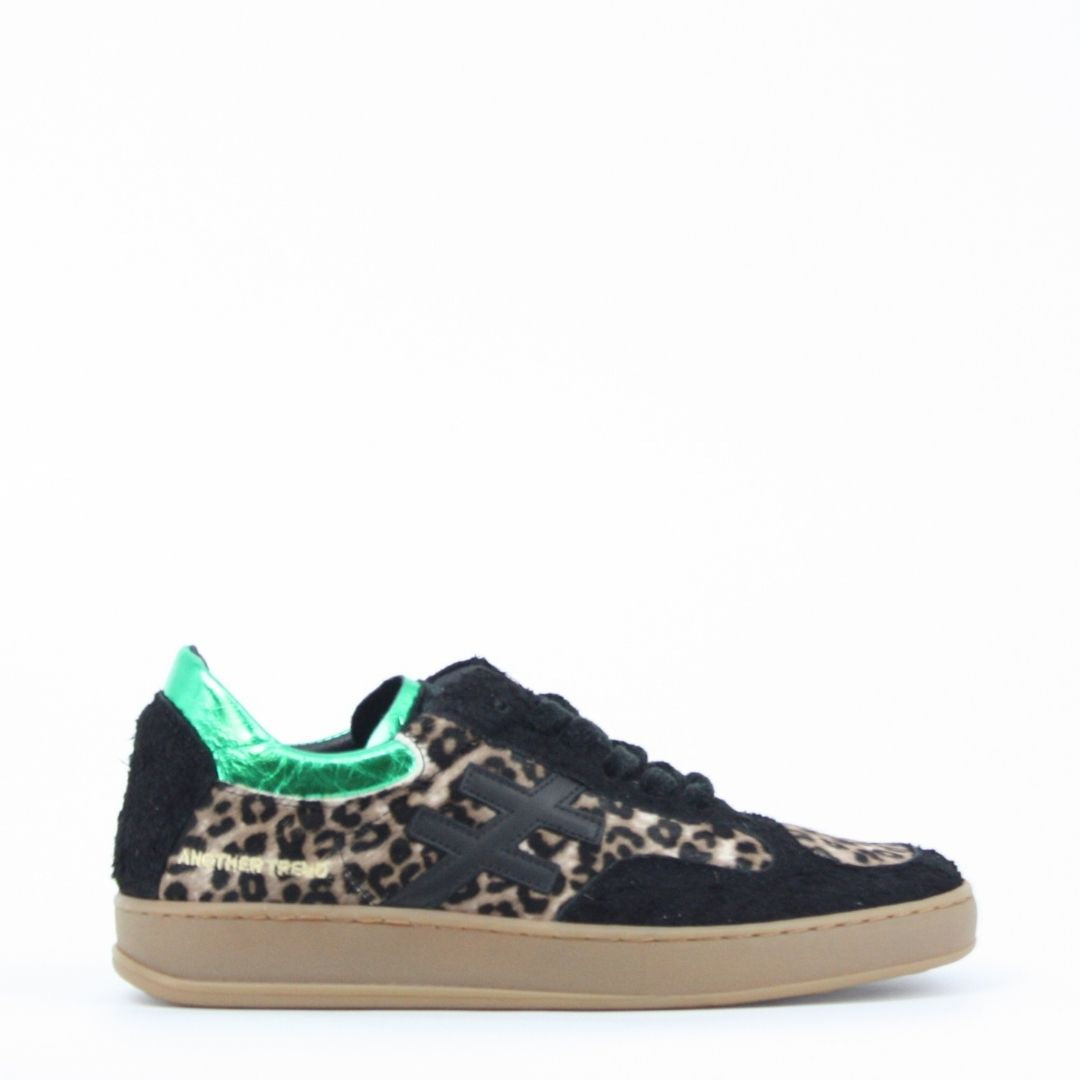 Another Trend KOPA Green Leopard Trainers