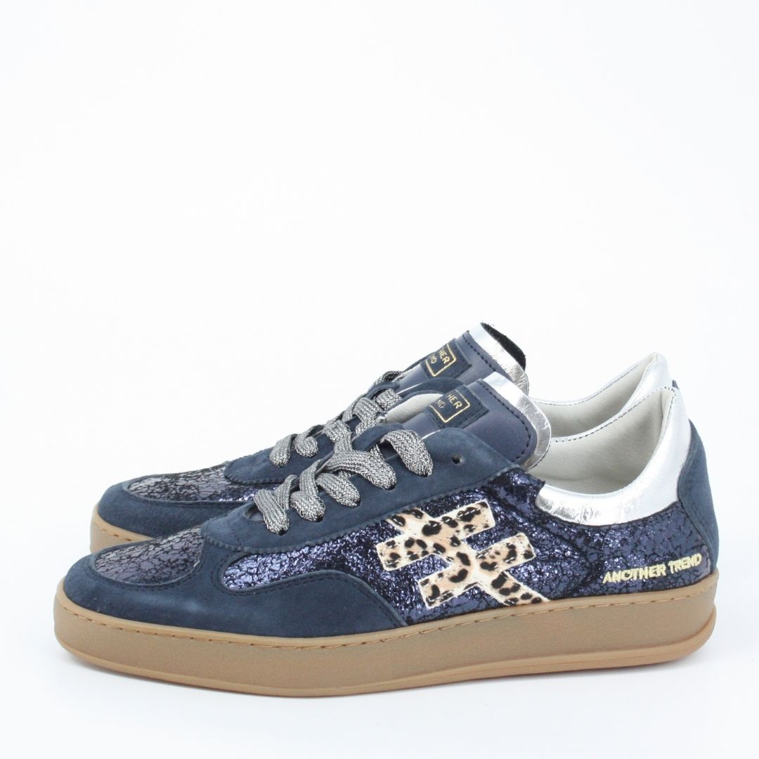 Another Trend KOPA Navy Leopard Trainers