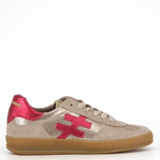 Another Trend KOPA Raspberry and Beige Trainers