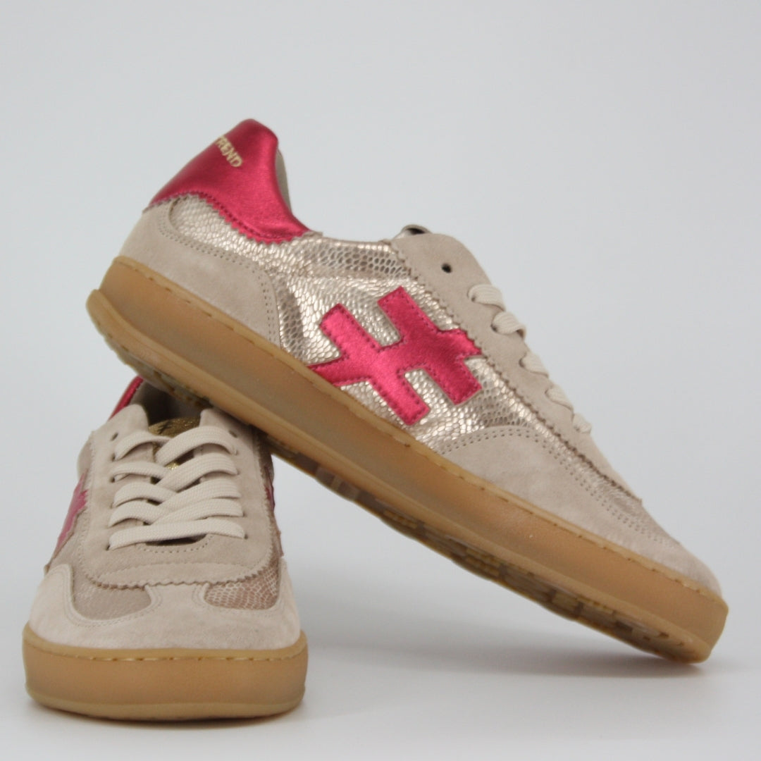 Another Trend KOPA Raspberry and Beige Trainers