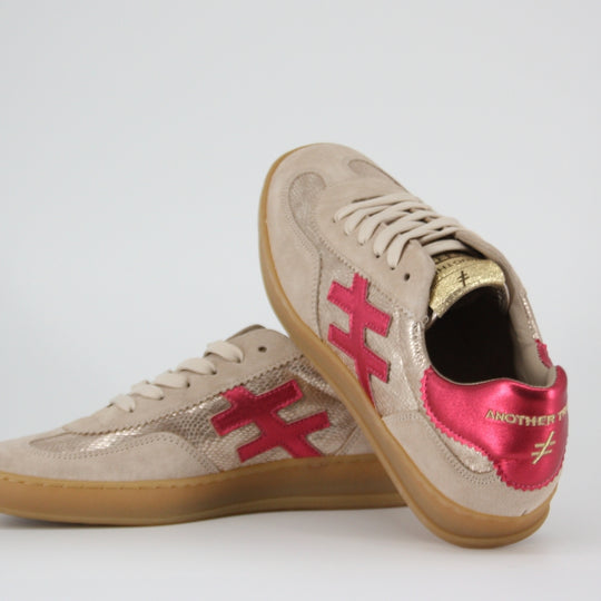 Another Trend KOPA Raspberry and Beige Trainers