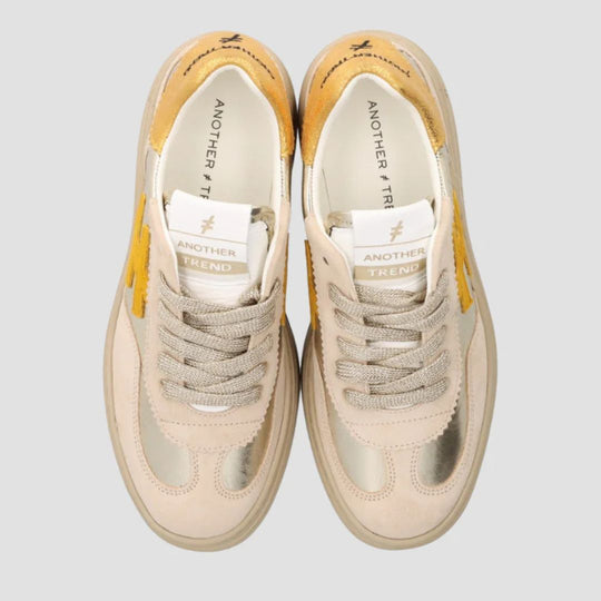 Another Trend KOPA Beige Platform Trainers