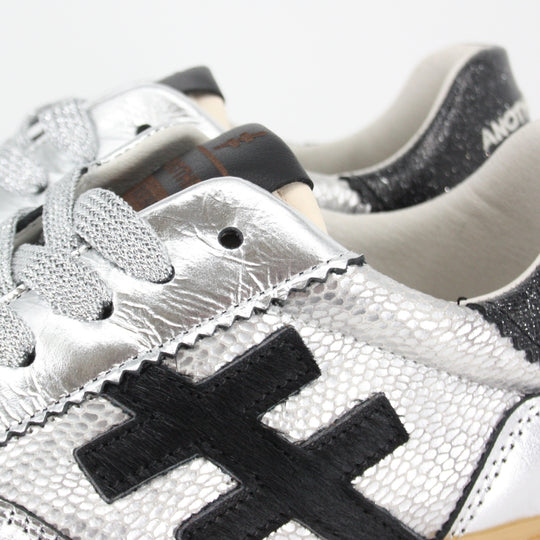 Another Trend KOPA Silver Metallic & Black Trainers