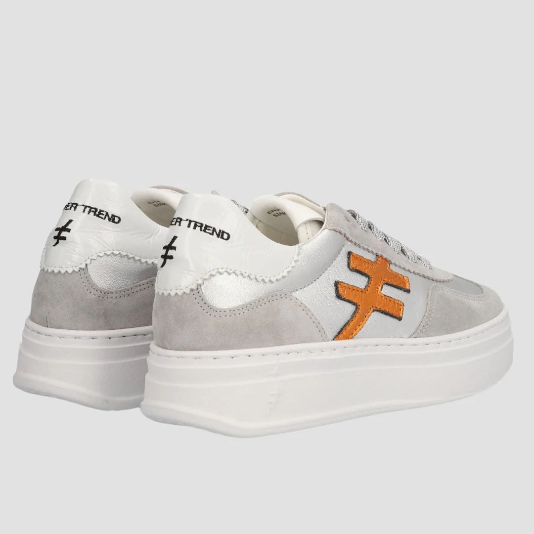 Another Trend KOPA Grey and Silver Platform Trainers
