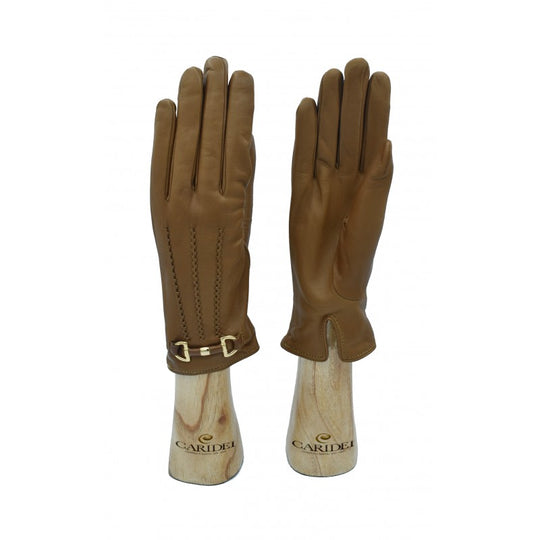 Caridei Lucia Camel Leather Gloves