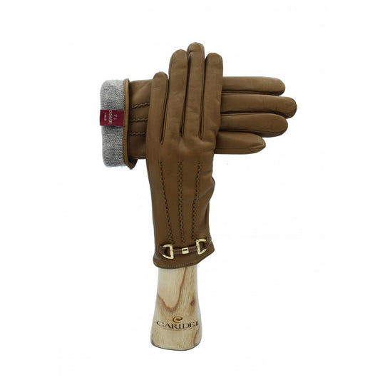 Caridei Lucia Camel Leather Gloves