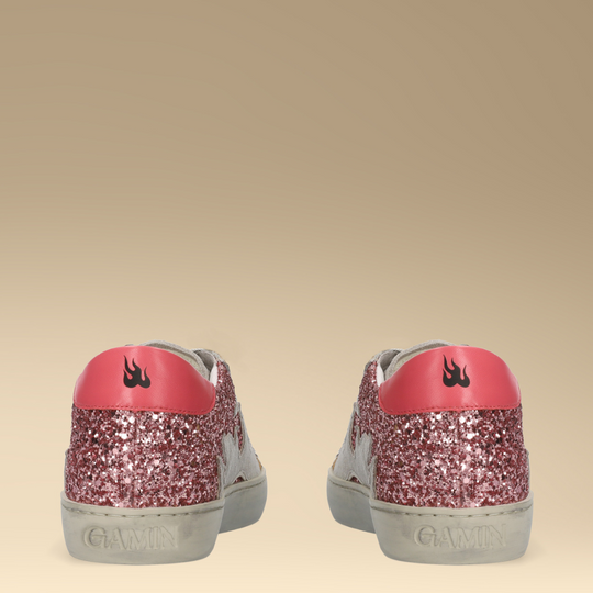 Gamin DOPAMINE Pink Leopard Print Glitter Trainers