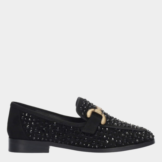 Bibi Lou VELA Studded Sparkle Black Loafer