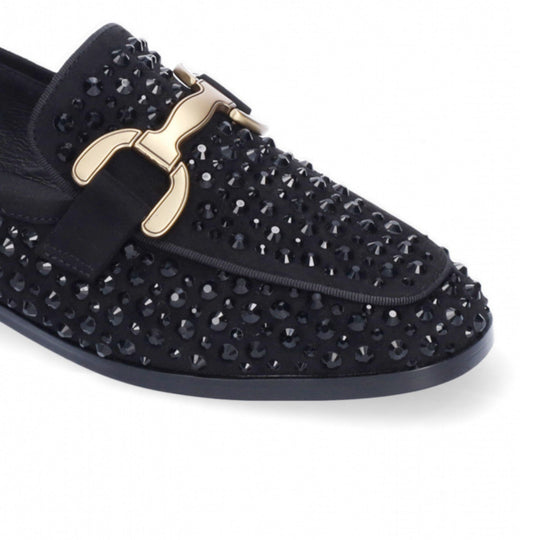 Bibi Lou VELA Studded Sparkle Black Loafer