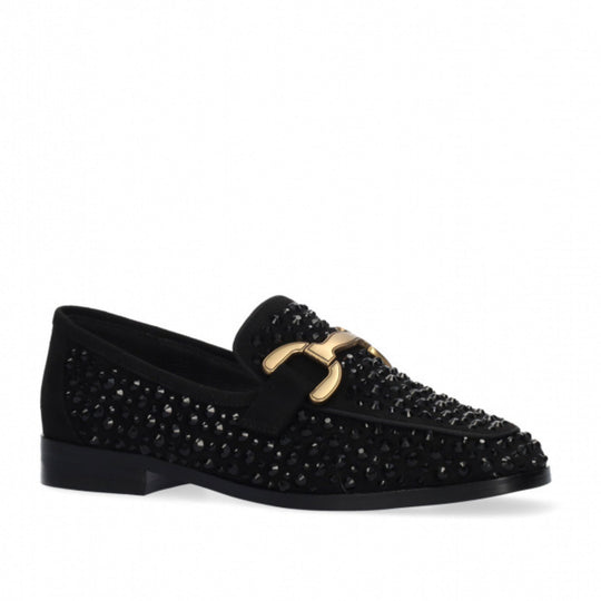 Bibi Lou VELA Studded Sparkle Black Loafer